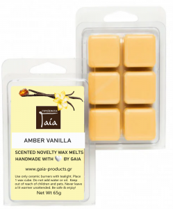 Wax melts Amber Vanilla. Αρωματικοί κύβοι κεριού με άρωμα κεχριμπάρι και βανίλια